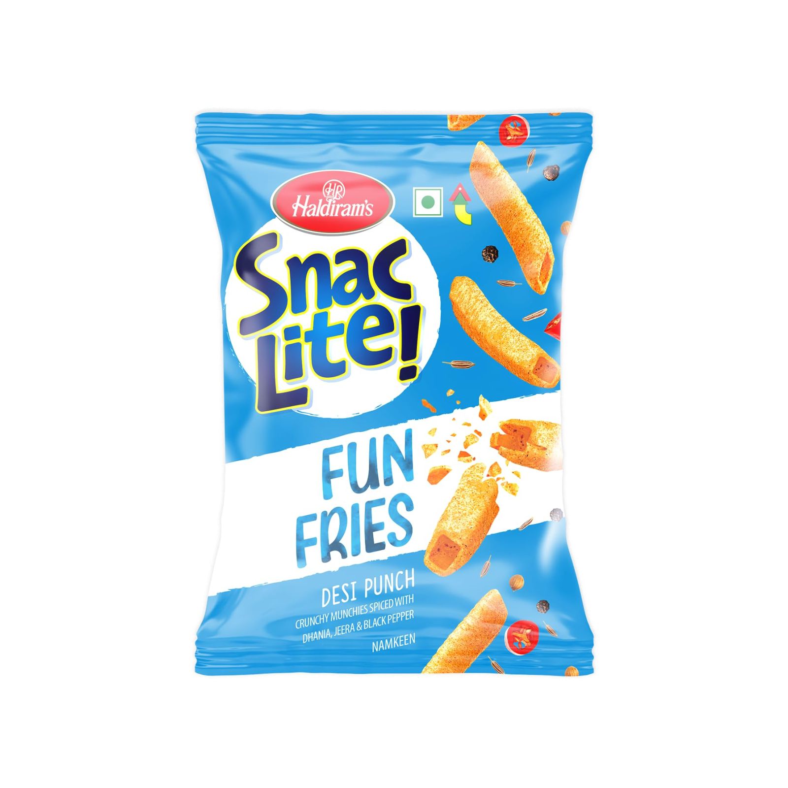 Haldiram's Snac Lite Desi Punch Fun Fries Crisps 82g